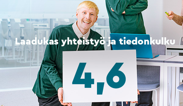 Yrityspäättäjien mielestä yhteistyö Rastorin yhteyshenkilöiden kanssa oli laadukasta, ja he saivat koulutusten etenemisestä kaiken tarvitsemansa tiedon. Kuva 4 Laadukas yhteistyö ja viestintä 4,6.jpg