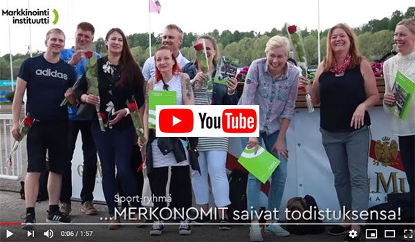 Sporttimerkonomit kertovat videolla kokemuksiaan koulutuksesta. Sporttimerkonomit kertovat videolla kokemuksiaan koulutuksesta.